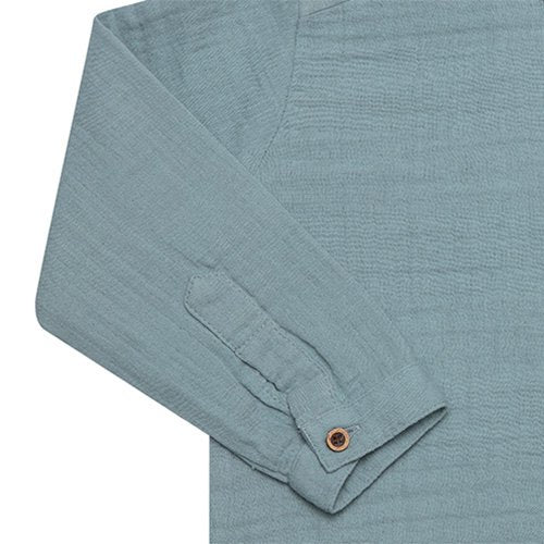 OrganicEra Baby-Shirt aus Bio-Musselin, Aqua