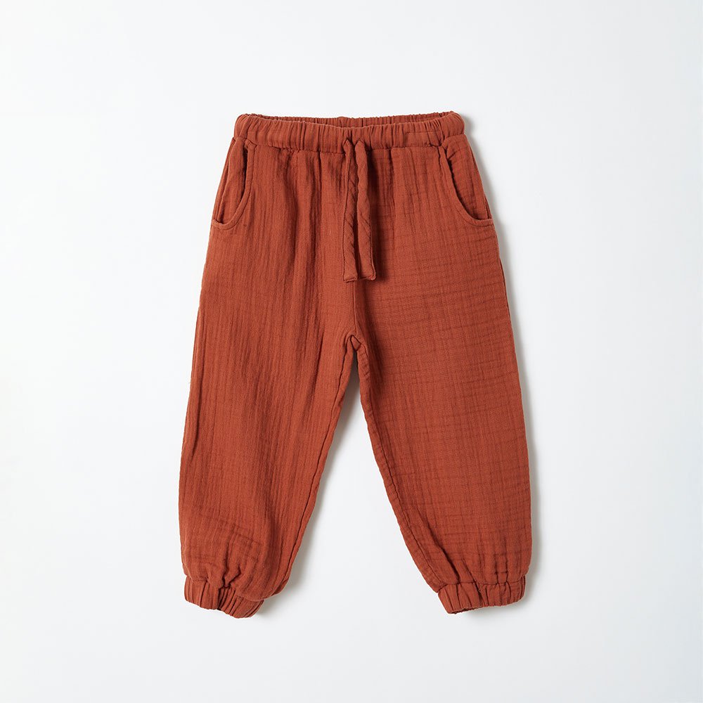 OrganicEra Kinderhose aus Bio-Musselin, Rost