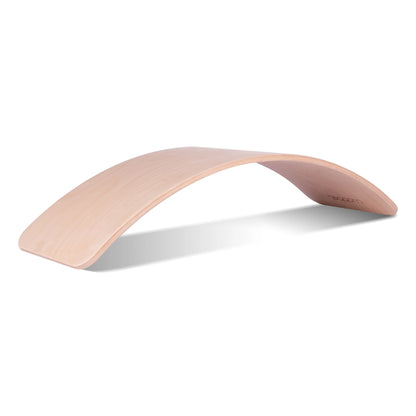 Elegantes Wobbel XL Balance Board aus hellem Holz ohne Filz, unterstützt spielerisches Lernen und Fitness für die ganze Familie.