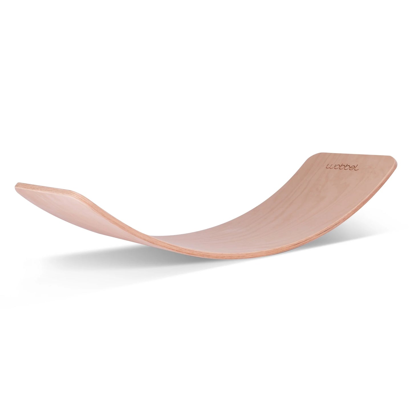 Elegantes Wobbel XL Balance Board aus hellem Holz ohne Filz, unterstützt spielerisches Lernen und Fitness für die ganze Familie.