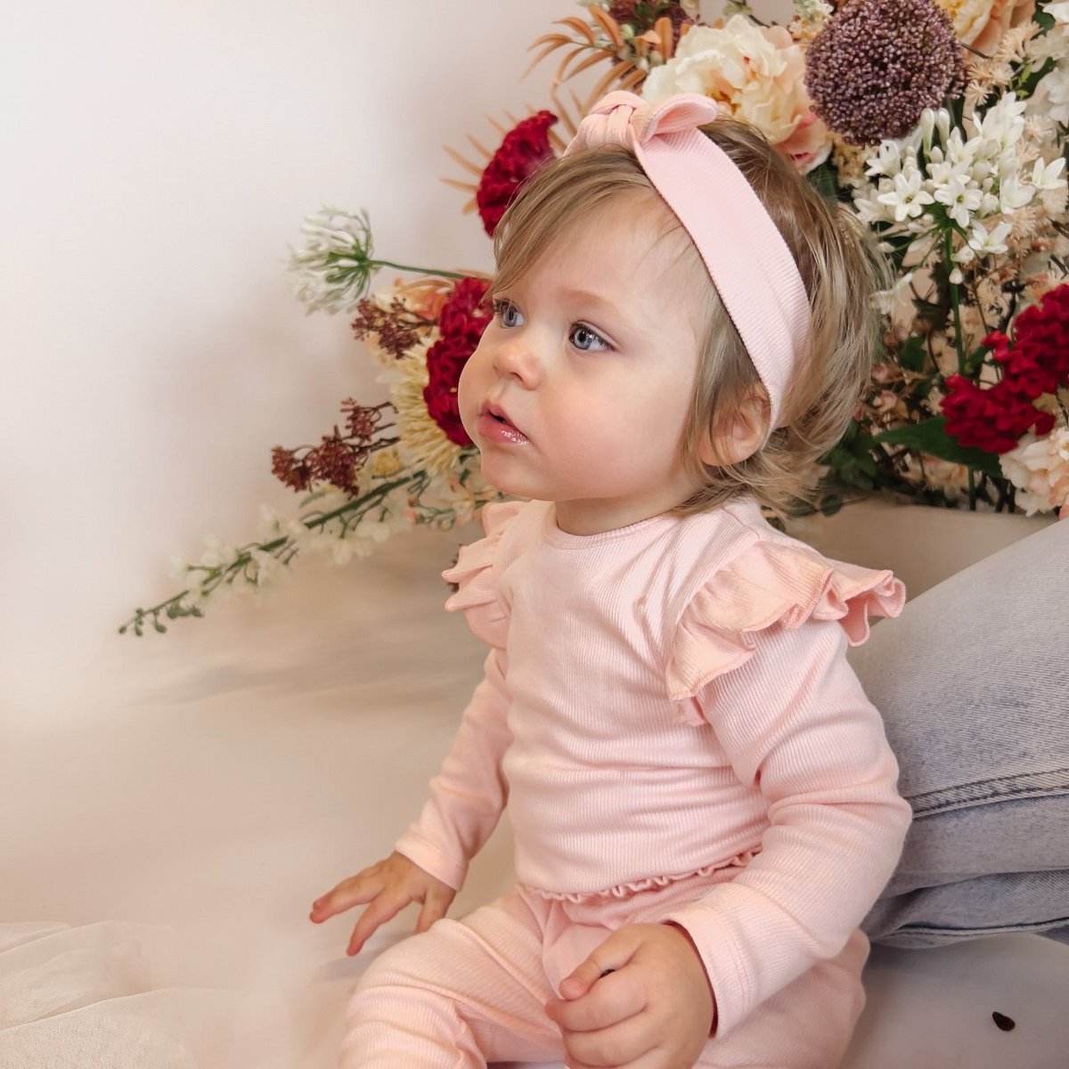 May Mays | Beau Haarband | Geknotete Rippe Rosa | 0-4 Jahre