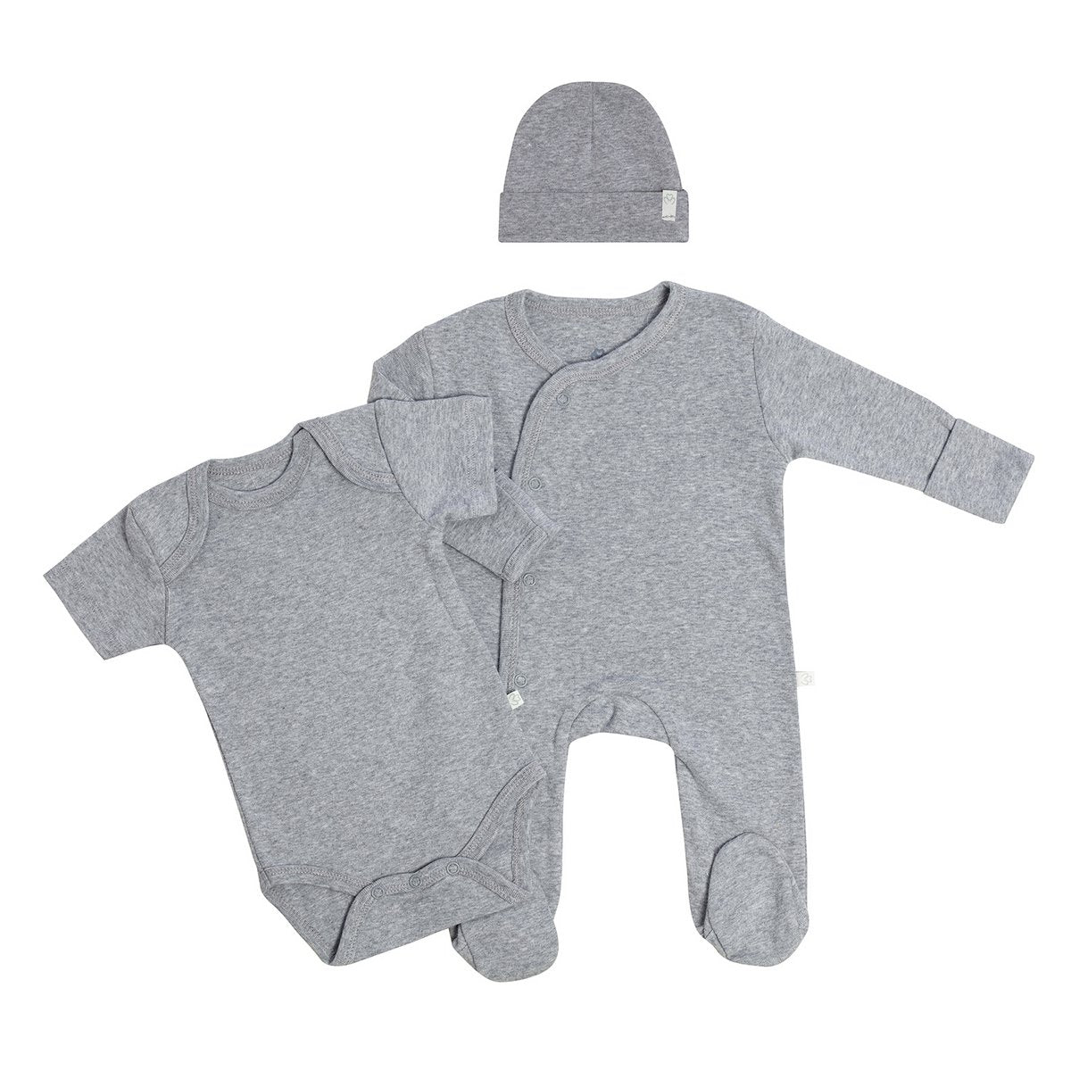 OrganicEra Organic 3-teiliges Neugeborenen-Set, Grey Melange