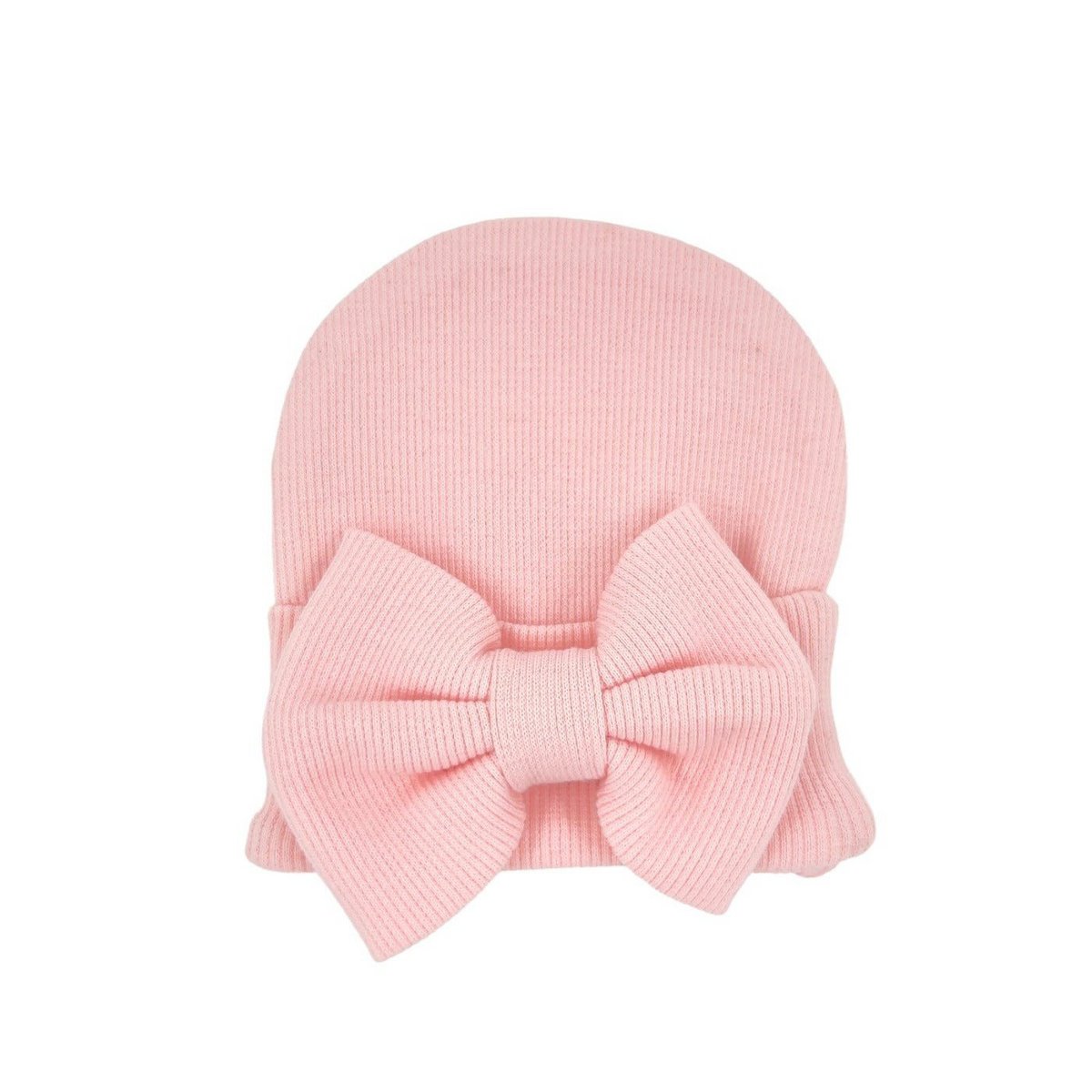 May Mays | Beau Neugeborenenmütze | Schleife Rosa | 0-4 Wochen