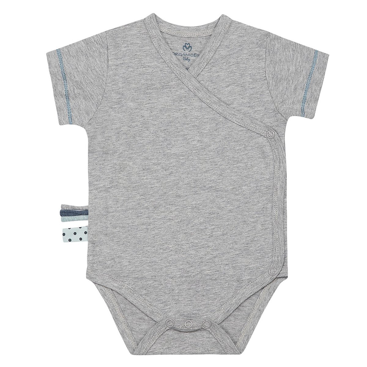OrganicEra Organic Baby S/S Kimono-Body, Grau