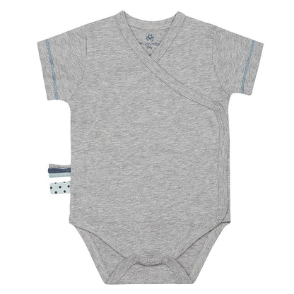 OrganicEra Organic Baby S/S Kimono-Body, Grau