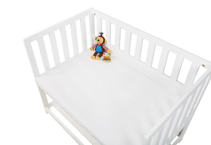 Spannbettlaken für Wiegen, Anstellbetten und Kinderwagen im Doppelpack, Jersey, weiß