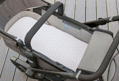 Spannbettlaken für Wiegen, Anstellbetten und Kinderwagen im Doppelpack, Jersey, weiß