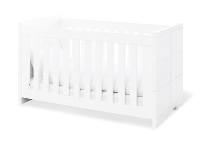 Kinderzimmer 'Polar' breit groß, inkl. Wandregal4-teilig: Kinderbett, breite Wickelkommode, großer Kleiderschrank, Wandregal