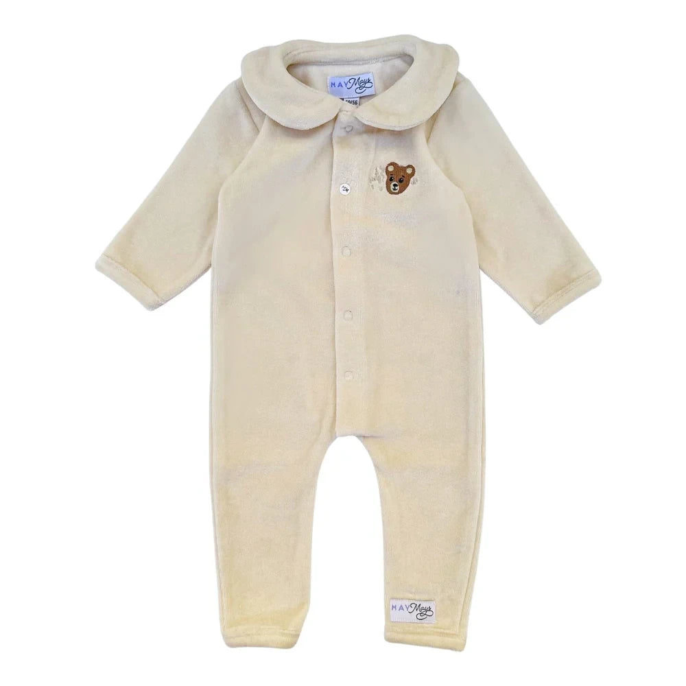 Teddy-Samt-Playsuit Beige | Mai Mays
