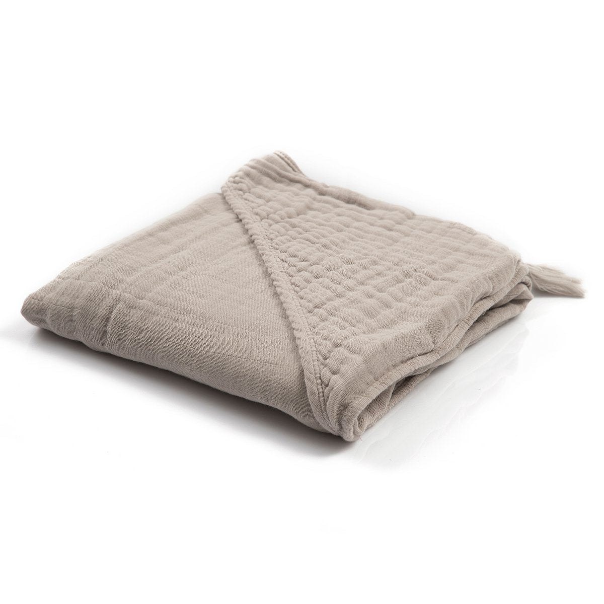 OrganicEra Bio-Musselin-Baby-Kapuzenhandtuch, grau