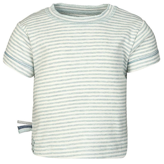 OrganicEra Organic Baby S/S T-Shirt, Aqua gestreift