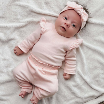 May Mays | Beau Baby Leggings | Rüschenrippe Rosa