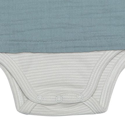 OrganicEra Bio-Musselin-Jungen-Bodysuit-Hemd, Aqua