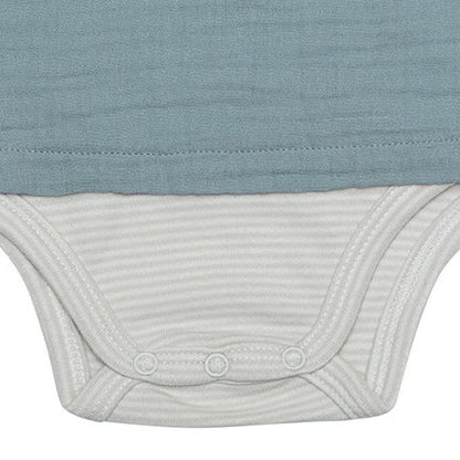 OrganicEra Bio-Musselin-Jungen-Bodysuit-Hemd, Aqua