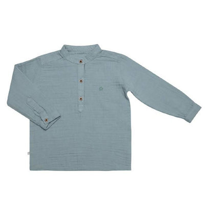 OrganicEra Baby-Shirt aus Bio-Musselin, Aqua