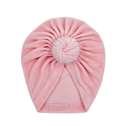 May Mays | Mae Babymütze | Turban Samt Rosa | 0-2 Jahre