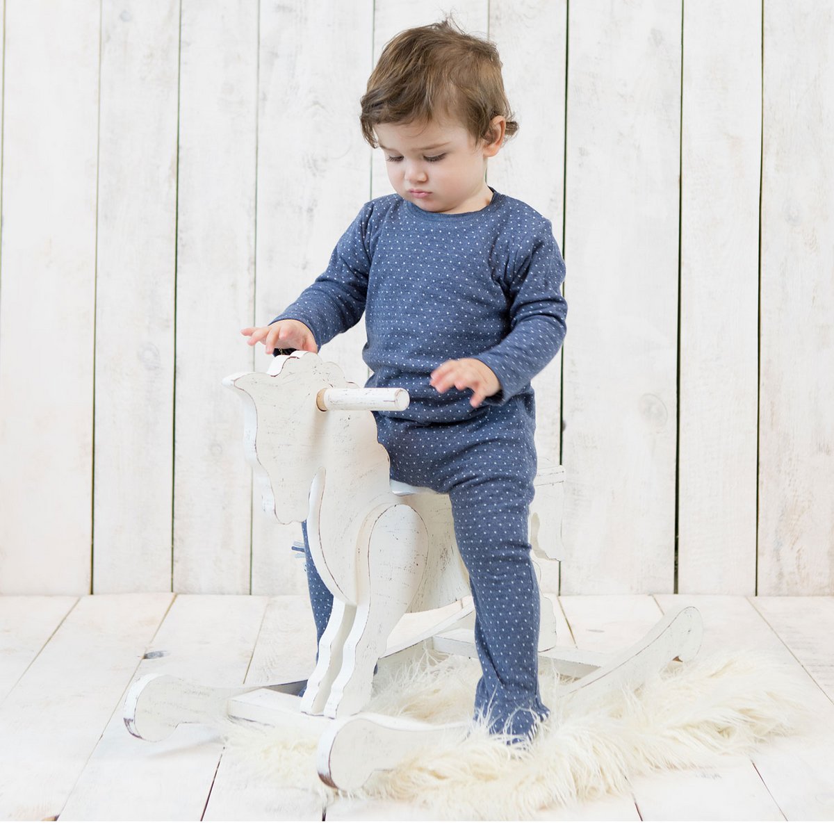 OrganicEra Bio-Schlafanzug mit Babyfüßen, Indigo