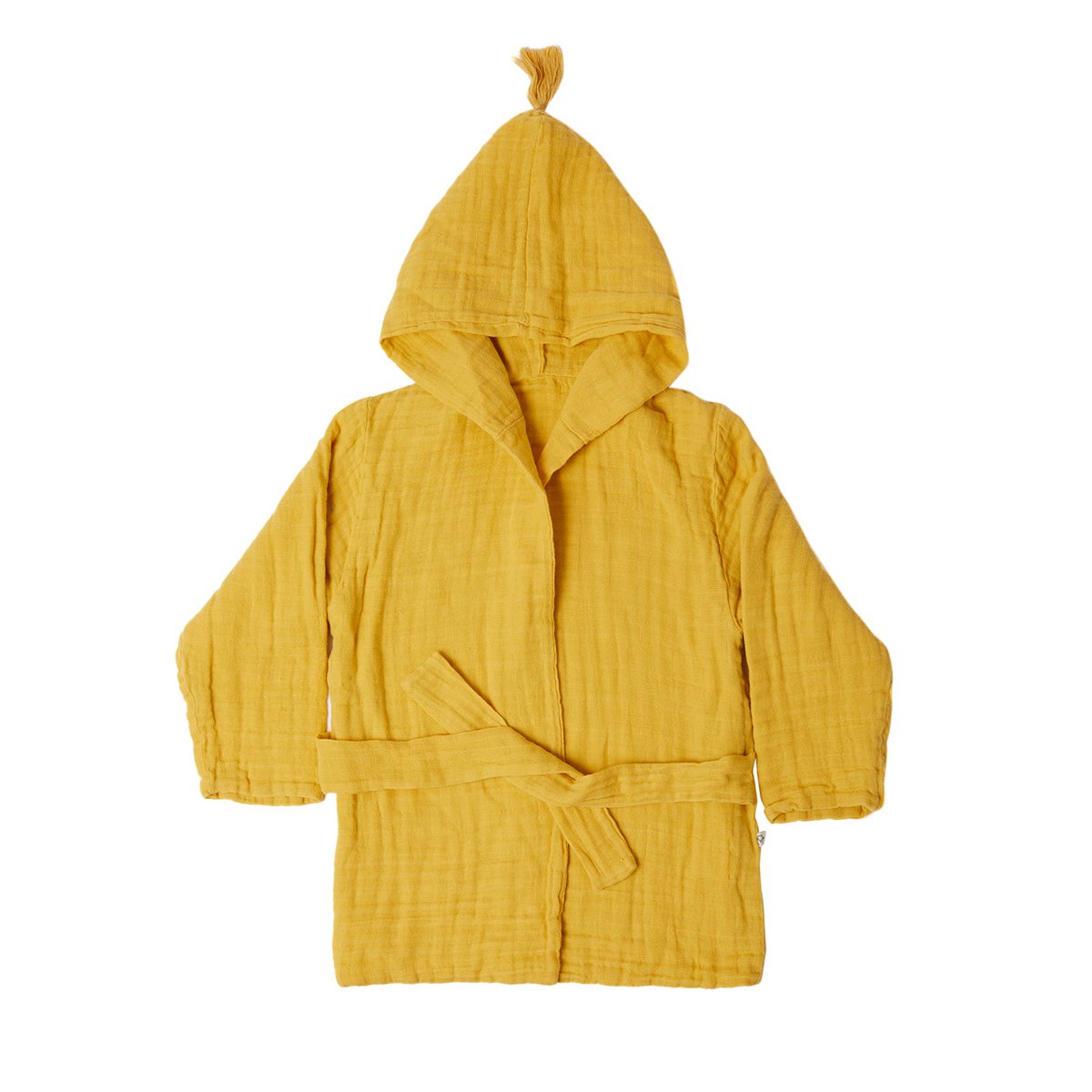 OrganicEra Baby-Bademantel aus Bio-Musselin, 1-2 Jahre, Senf
