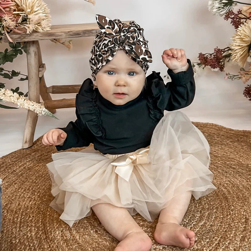 May Mays | Lilly Babymütze | Schleife Leopard | 0-2 Jahre