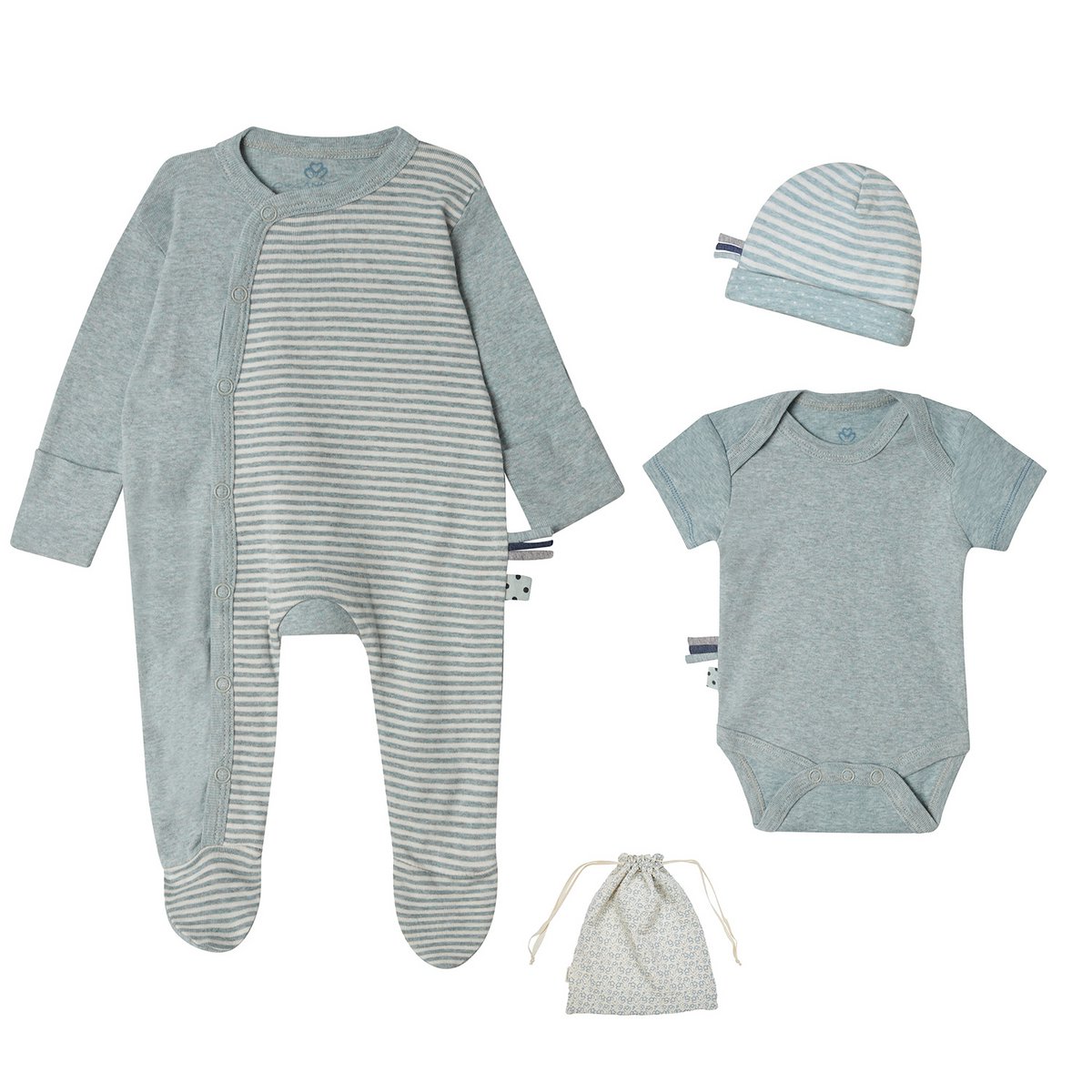 OrganicEra Organic 3-tlg. Neugeborenen-Set, Aqua