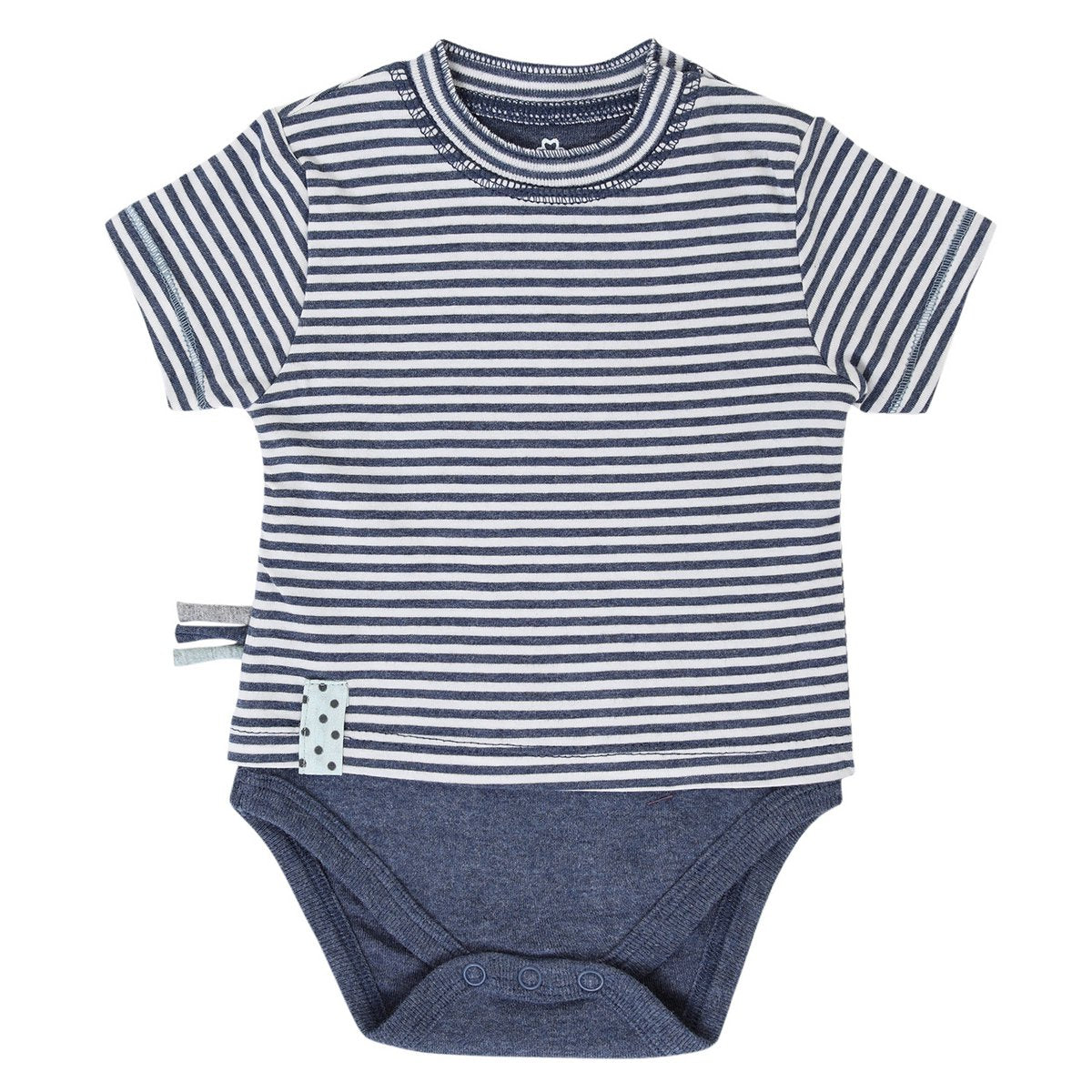OrganicEra Organic Baby S/S T-Shirt Body, Indigo gestreift