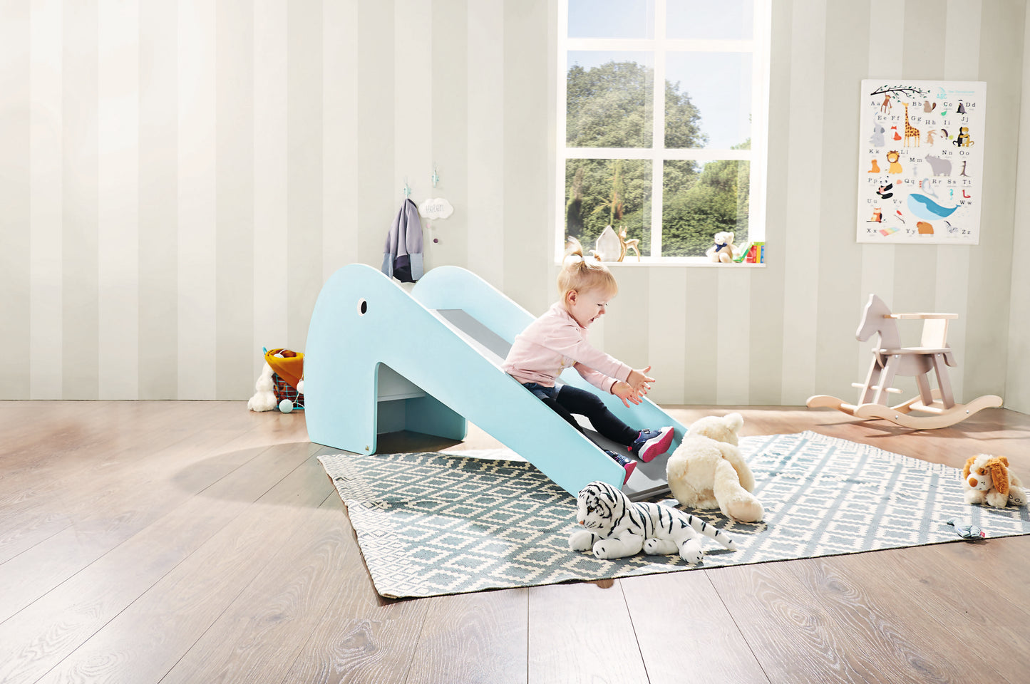 Indoor-Rutsche 'Lotta', mint/grau