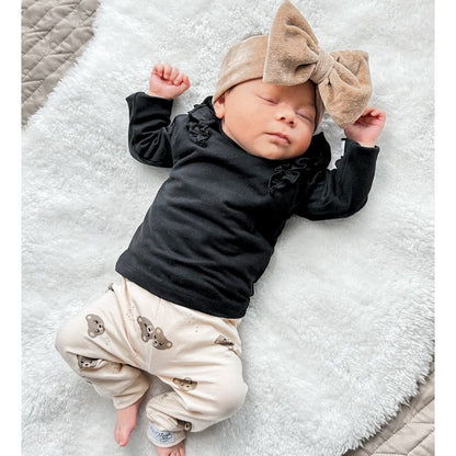 May Mays | Livia Haarband | Samtschleife Taupe | 0-4 Jahre