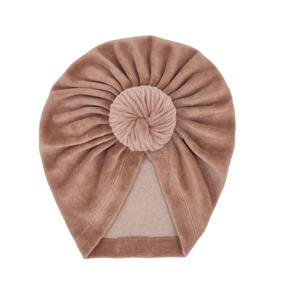 May Mays | Mae Babymütze | Turban Samt Taupe | 0-2 Jahre