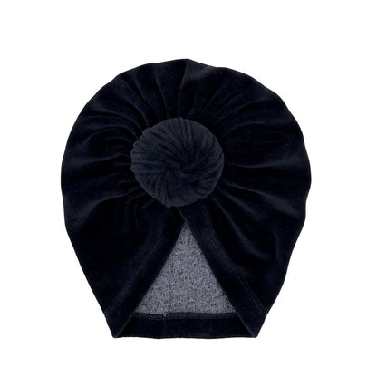 May Mays | Mae Babymütze | Turban Samt Schwarz | 0-2 Jahre