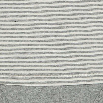 OrganicEra Organic Baby L/S T-Shirt Body, Grau gestreift