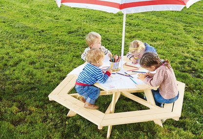 Kinder-Picknickbank 'Nicki 6-Eck', natur