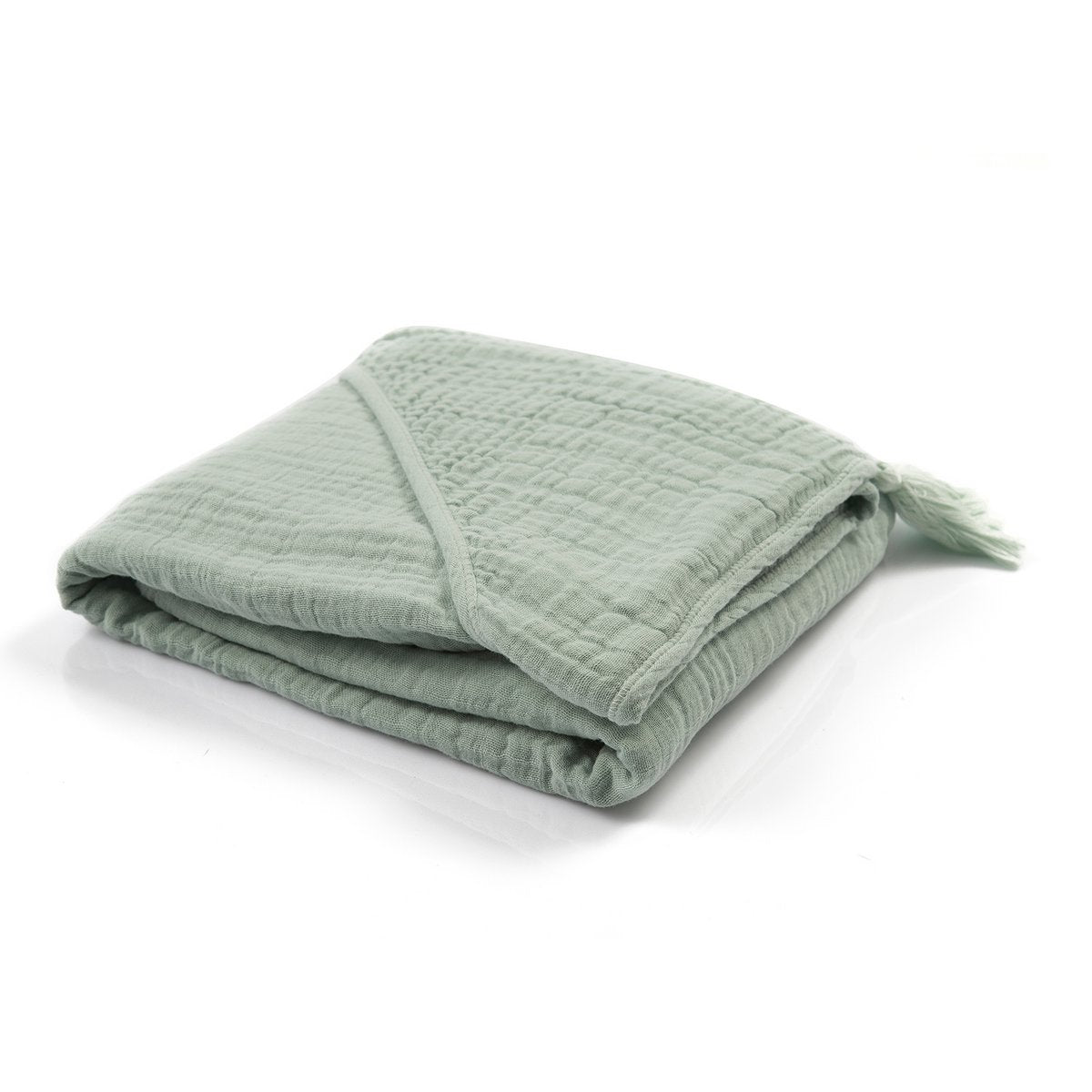 OrganicEra Bio-Musselin-Baby-Kapuzenhandtuch, Aqua