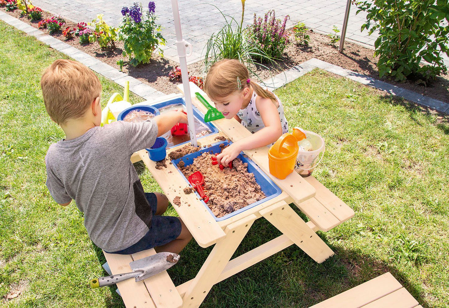 Kinder-Picknickbank 'Matsch-Nicki für 4', natur