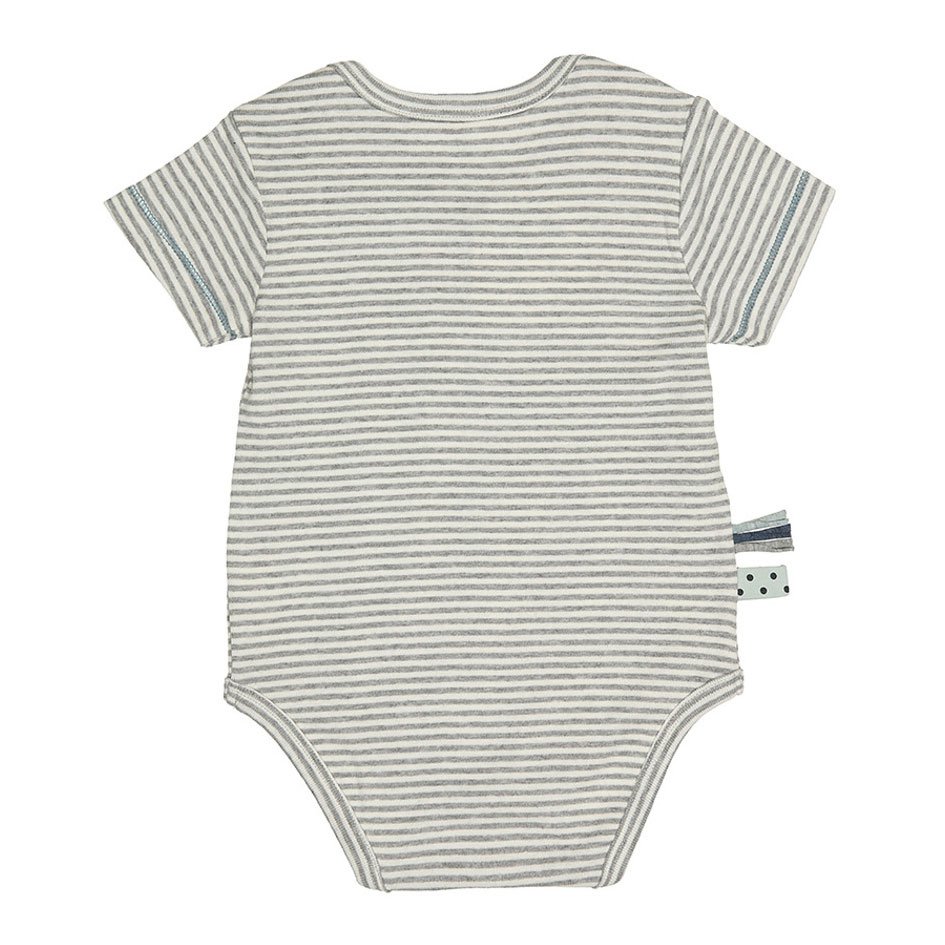 OrganicEra Organic Baby S/S Bodysuit, grau gestreift