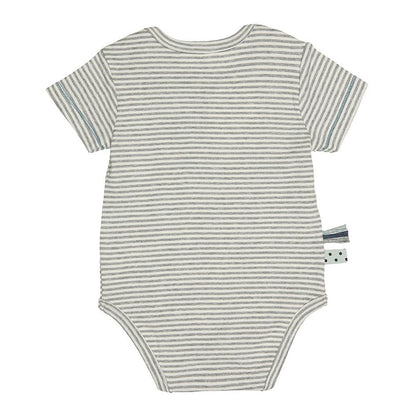 OrganicEra Organic Baby S/S Bodysuit, grau gestreift