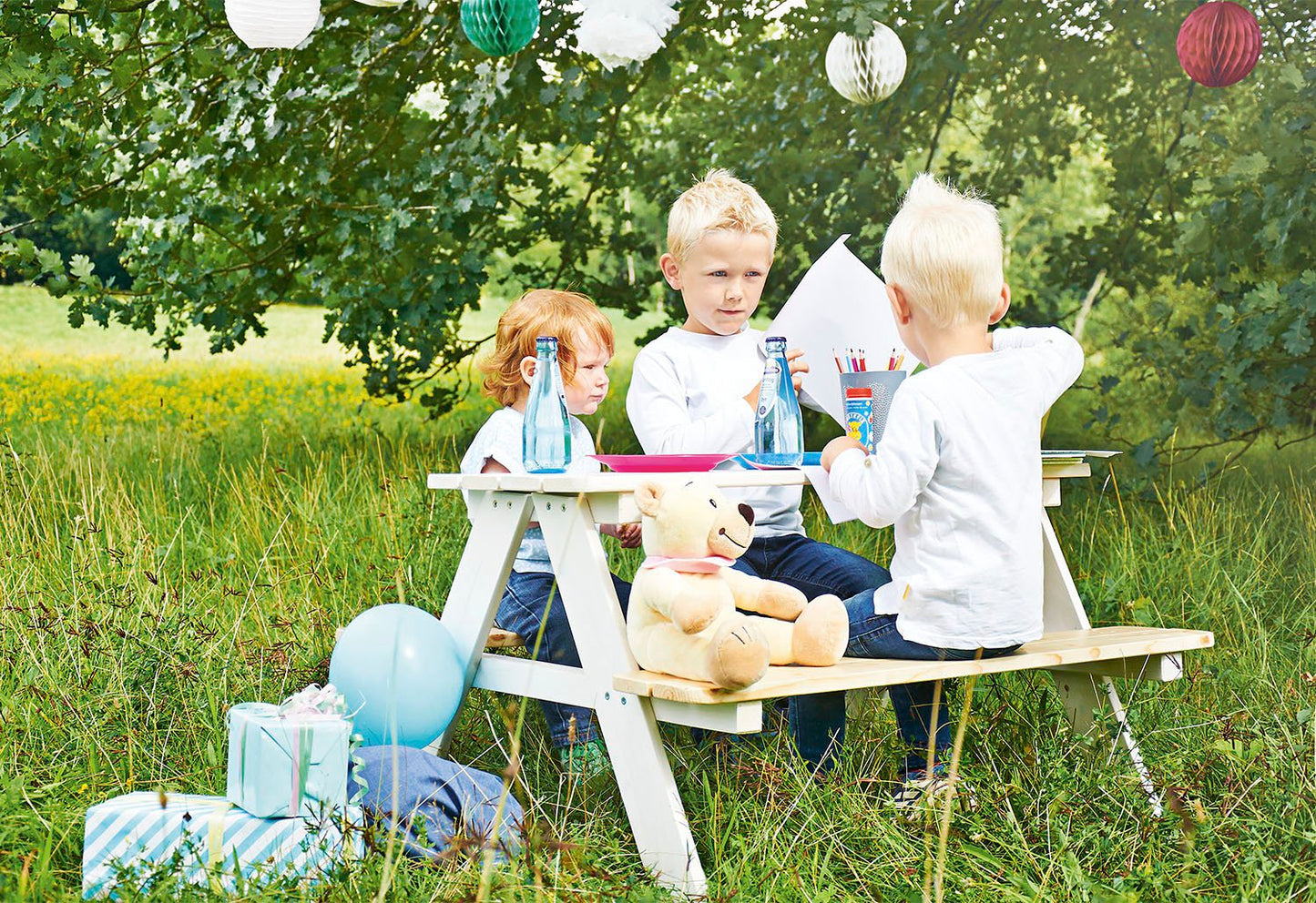 Kinder-Picknickbank 'Nicki für 4', weiß