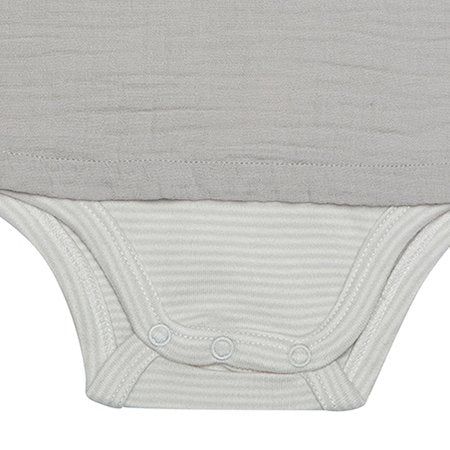 OrganicEra Bio-Musselin-Bodysuit-Hemd für Jungen, Grau