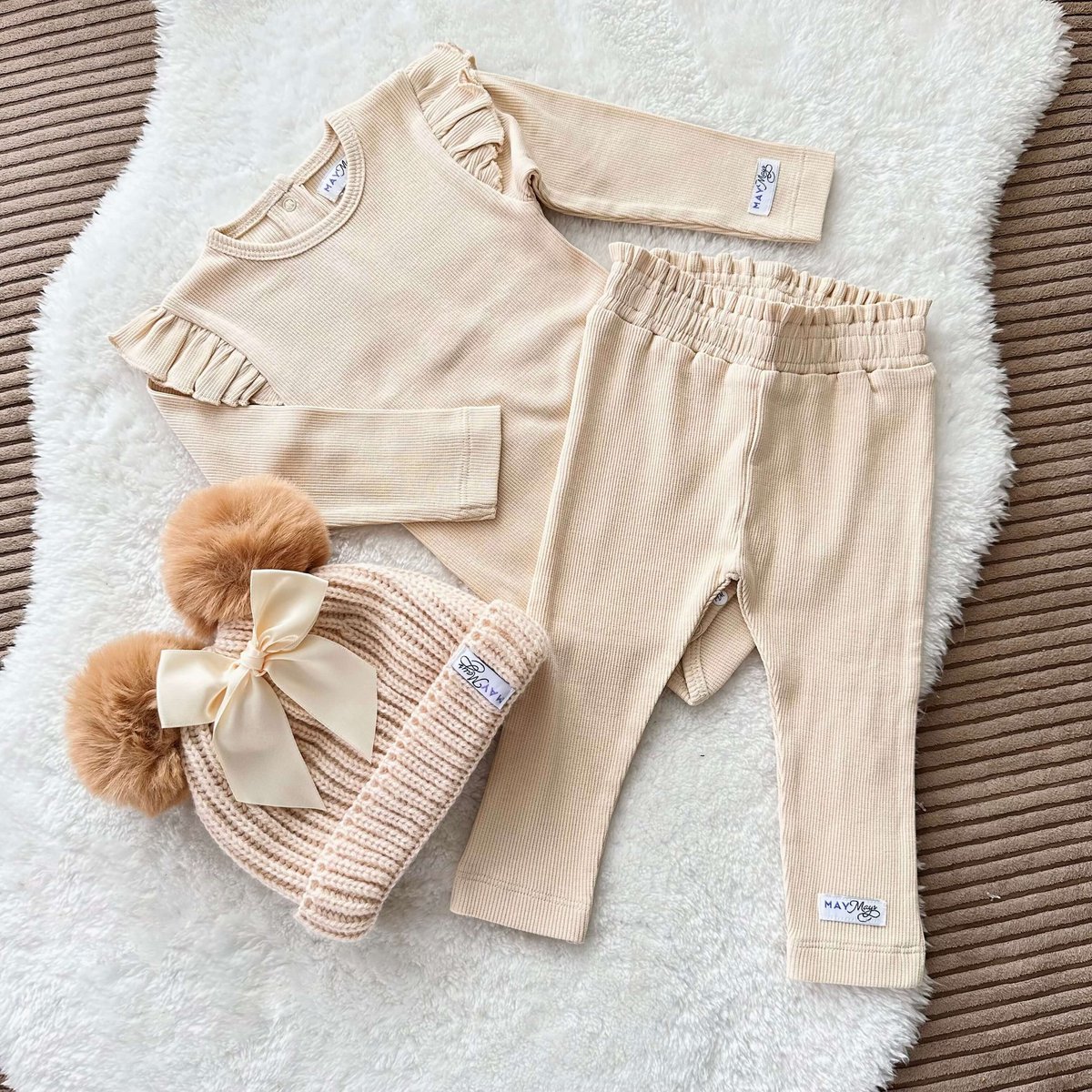 Hailey Rüschen-Leggings Beige | Mai Mays