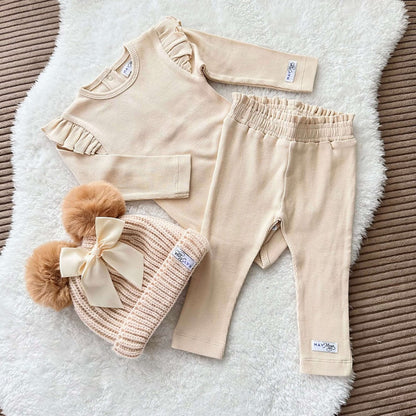 Hailey Rüschen-Leggings Beige | Mai Mays