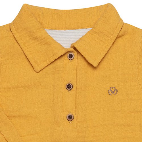 OrganicEra Bio-Musselin-Bodyshirt für Jungen, Senf