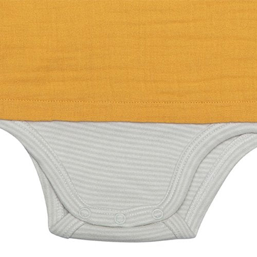 OrganicEra Bio-Musselin-Bodyshirt für Jungen, Senf