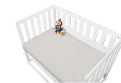 Spannbettlaken für Wiegen, Anstellbetten und Kinderwagen im Doppelpack, Jersey, grau
