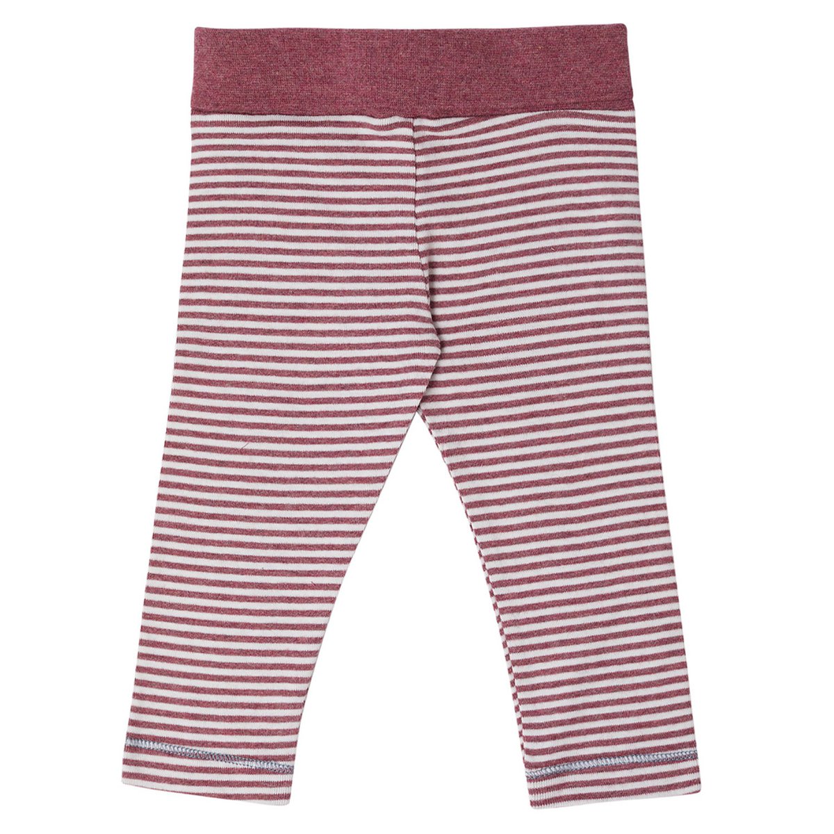 OrganicEra Bio-Baby-Leggings, Bordeaux - Ecru gestreift