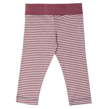 OrganicEra Bio-Baby-Leggings, Bordeaux - Ecru gestreift