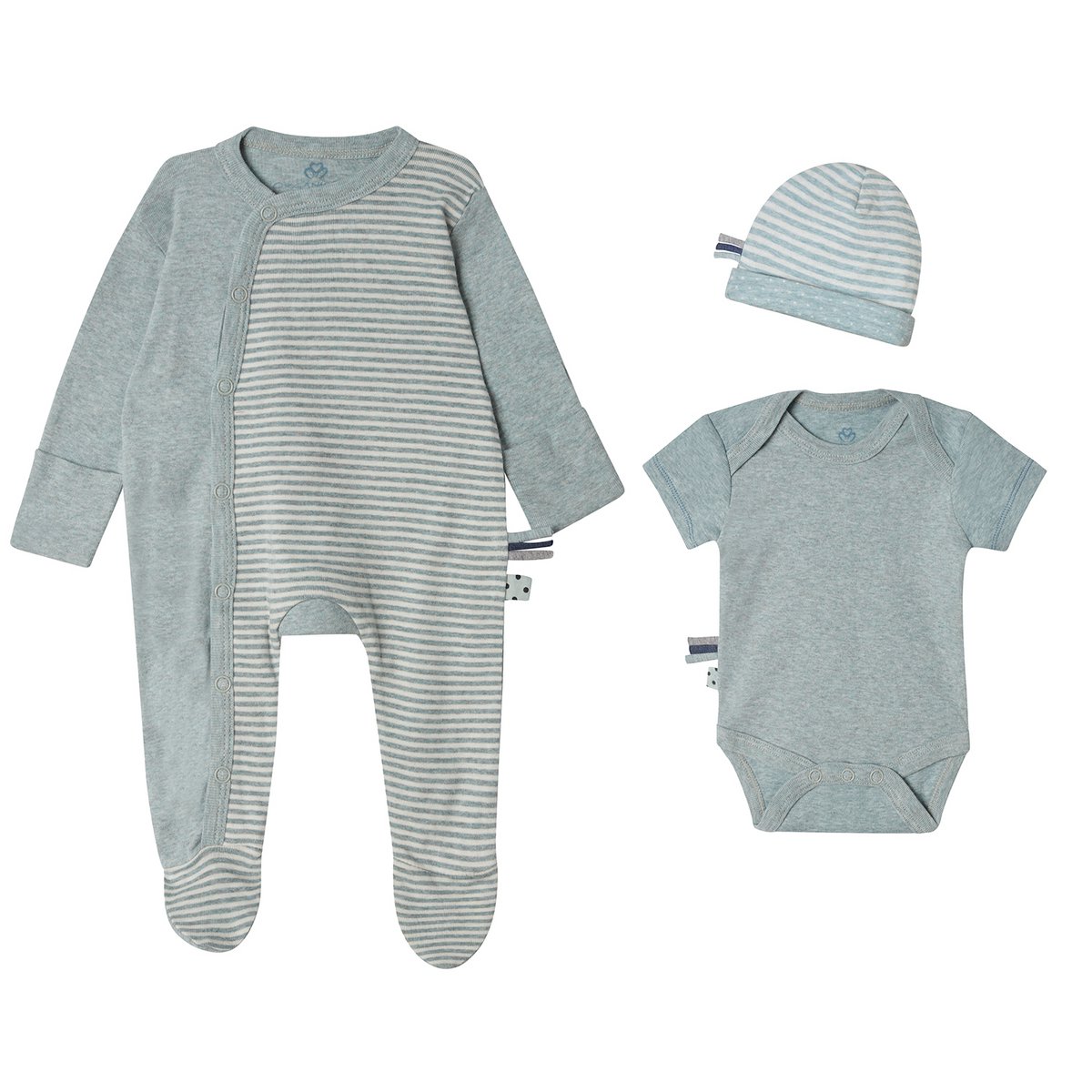 OrganicEra Organic 3-tlg. Neugeborenen-Set, Aqua