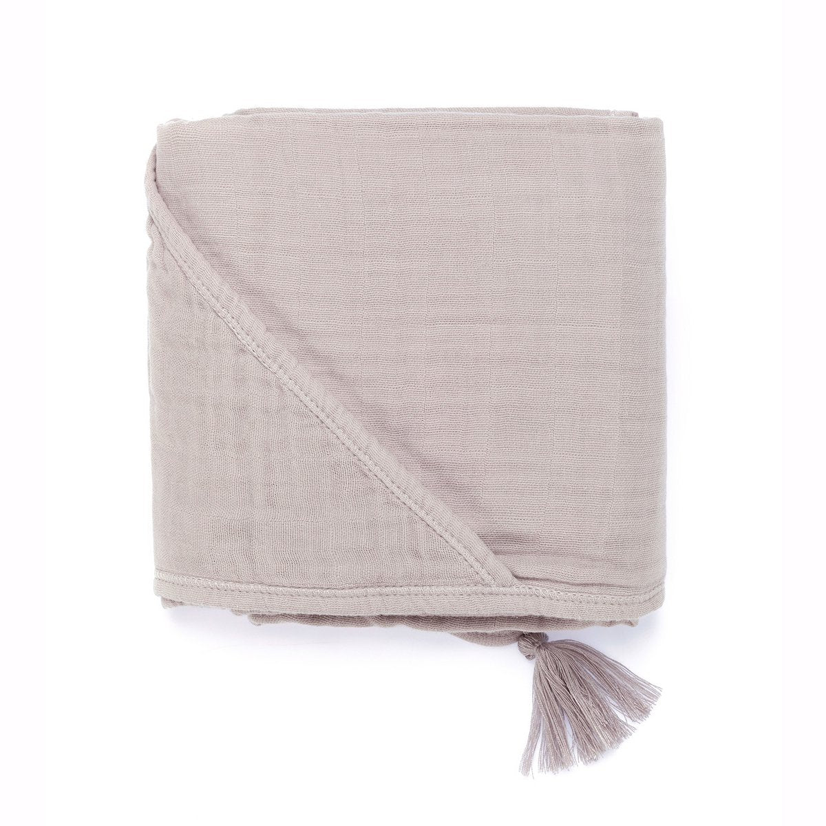 OrganicEra Bio-Musselin-Baby-Kapuzenhandtuch, grau