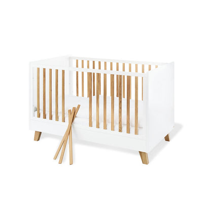 Kinderzimmer 'Pan' extra breit groß, inkl. Wandregal4-teilig: Kinderbett, extra breite Wickelkommode, großer Kleiderschrank, Wandregal