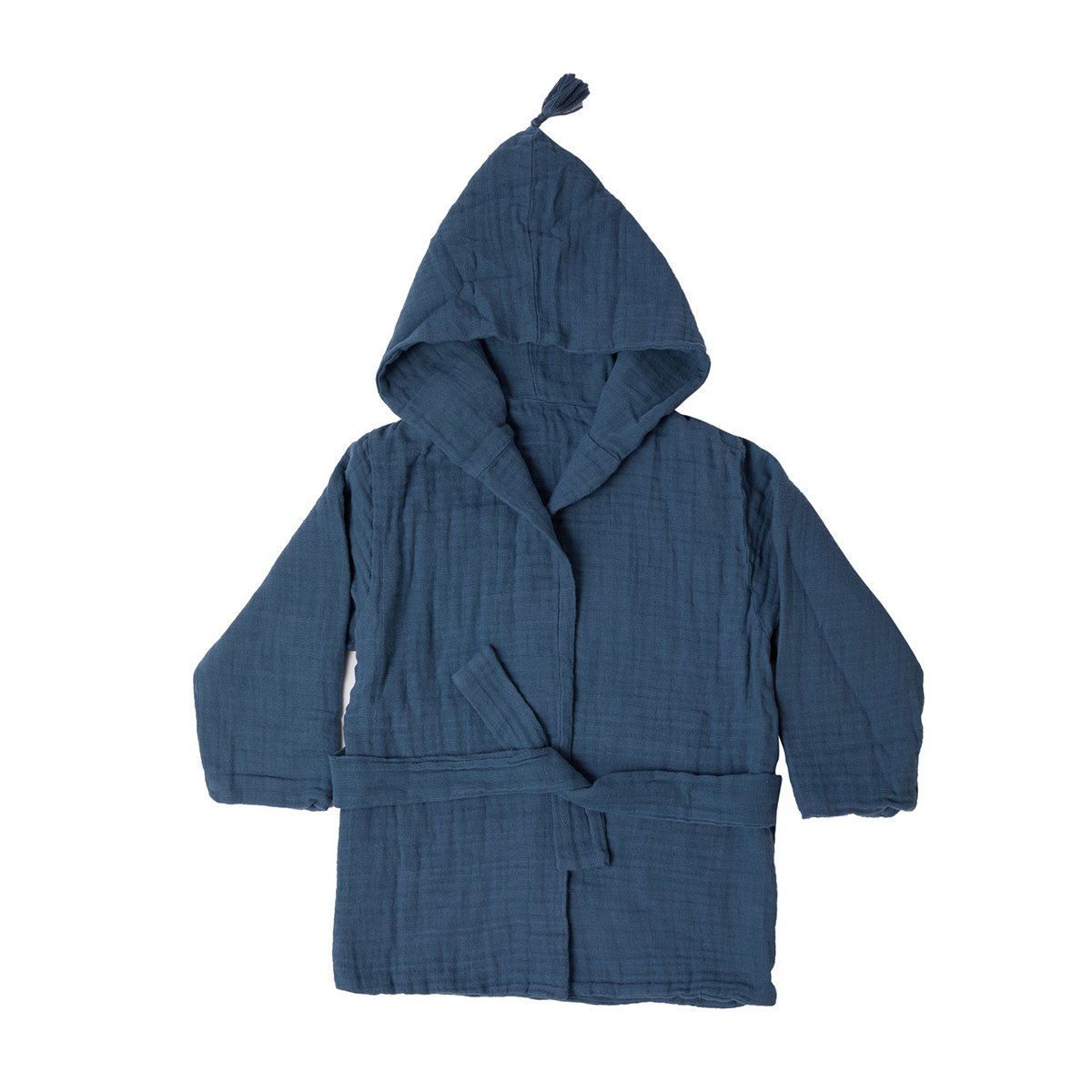 OrganicEra Baby-Bademantel aus Bio-Musselin, 1-2 Jahre, Indigo