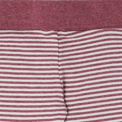OrganicEra Bio-Baby-Leggings, Bordeaux - Ecru gestreift