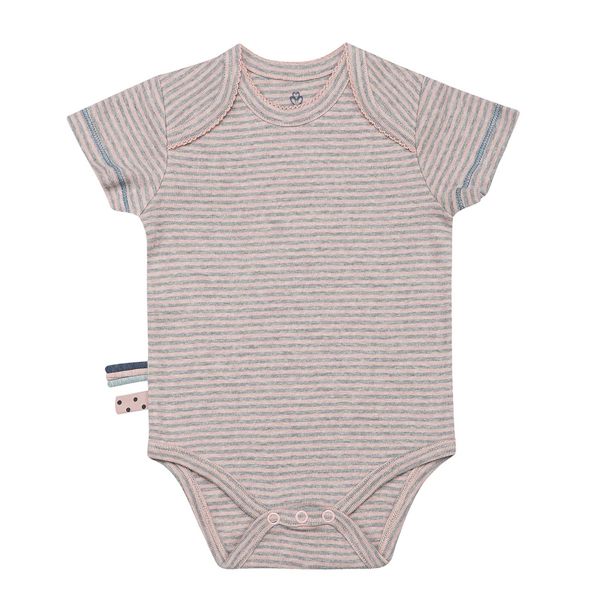 OrganicEra Organic Baby S/S Strampler, Rosa gestreift